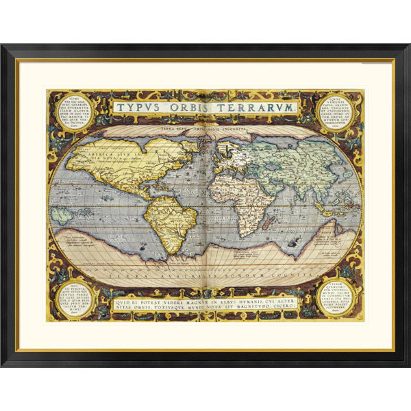 Global Gallery 'Theatrum Orbis Terrarum' by Abraham Ortelius Framed